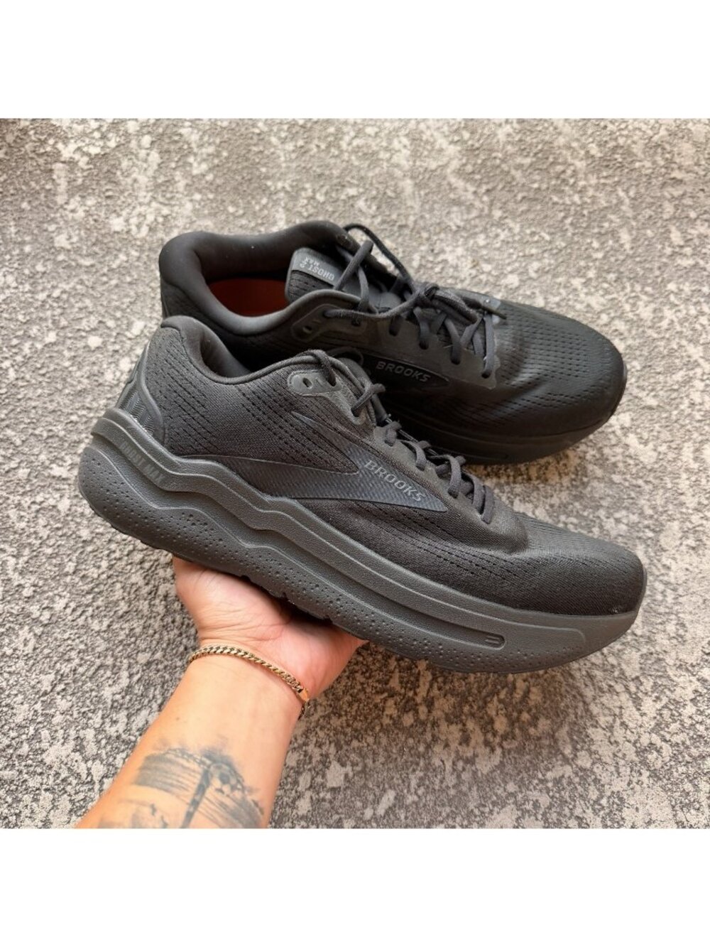 Brooks Men Ghost Max 2 Black Running Shoes Sneakers Size 14 2E Wide